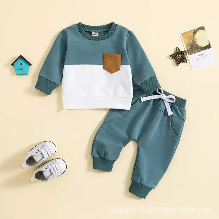 Blue Two Piece Long Sleeve Set