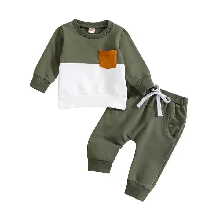 Olive Green Two Piece Long Sleeve Set