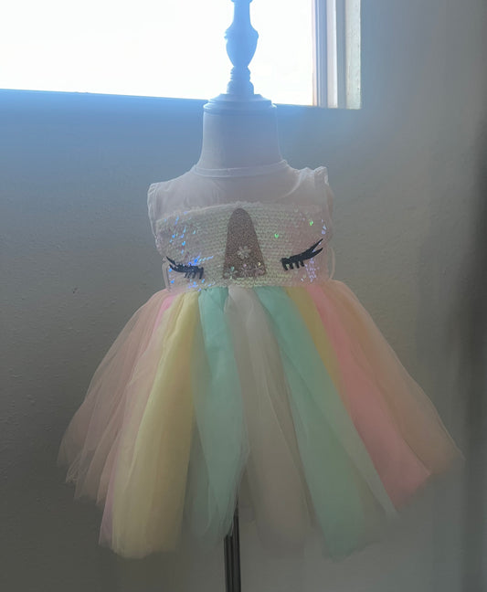 Unicorn Rainbow Tulle Dress