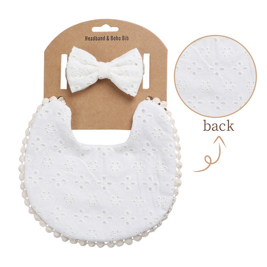 Reversible Bib Set With Matching Headband