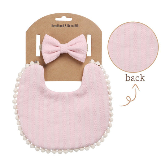 Reversible Bib Set with Matching Headband